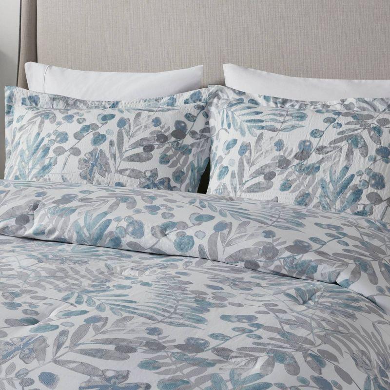 Bonnie 5 Piece Seersucker Comforter Set with Throw Pillows