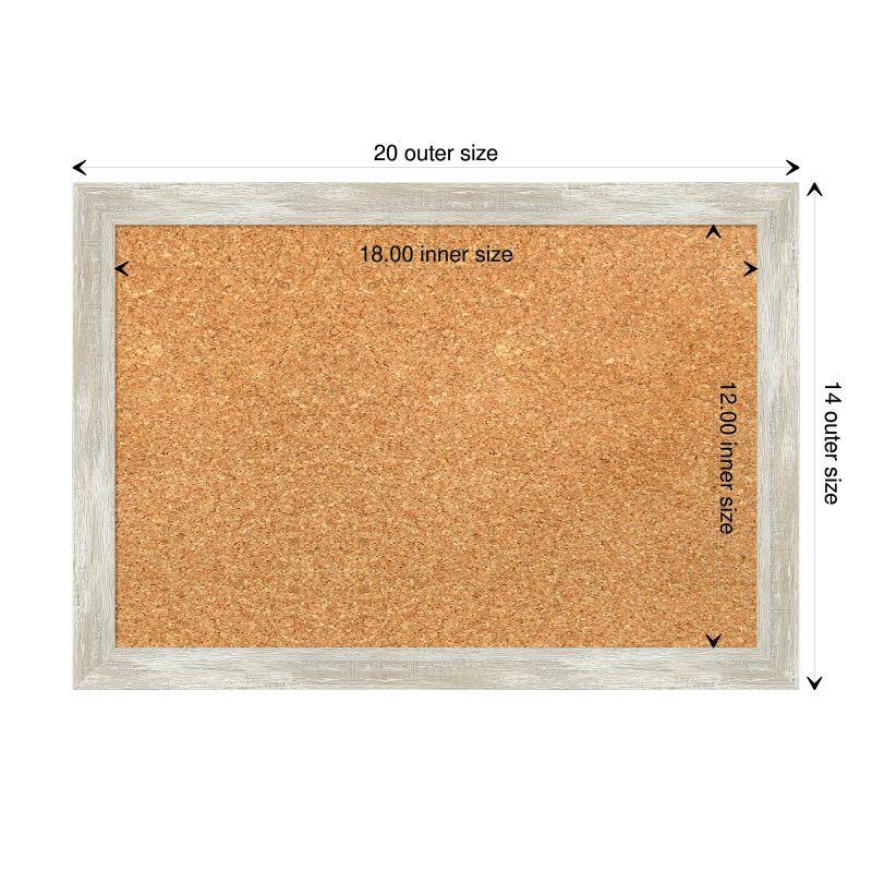 Amanti Art Crackled Metallic Narrow Framed Corkboard, Natural Cork