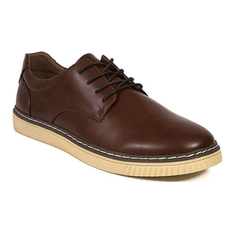 Men's Brown Faux Leather Lace-Up Fashion Sneaker