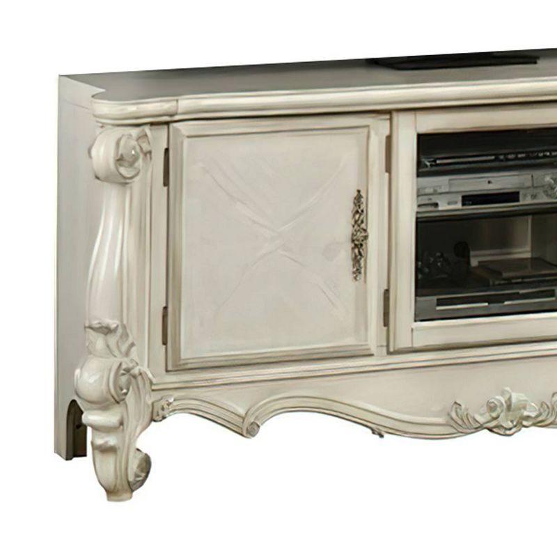 Versailles Antique Platinum 74" TV Console with Carved Accents