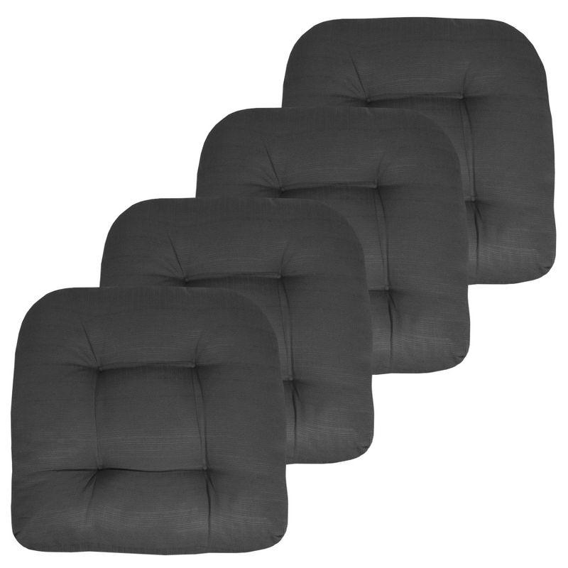 Premium Patio Tufted Outdoor Solid Chair Cushions, 19" x 19"