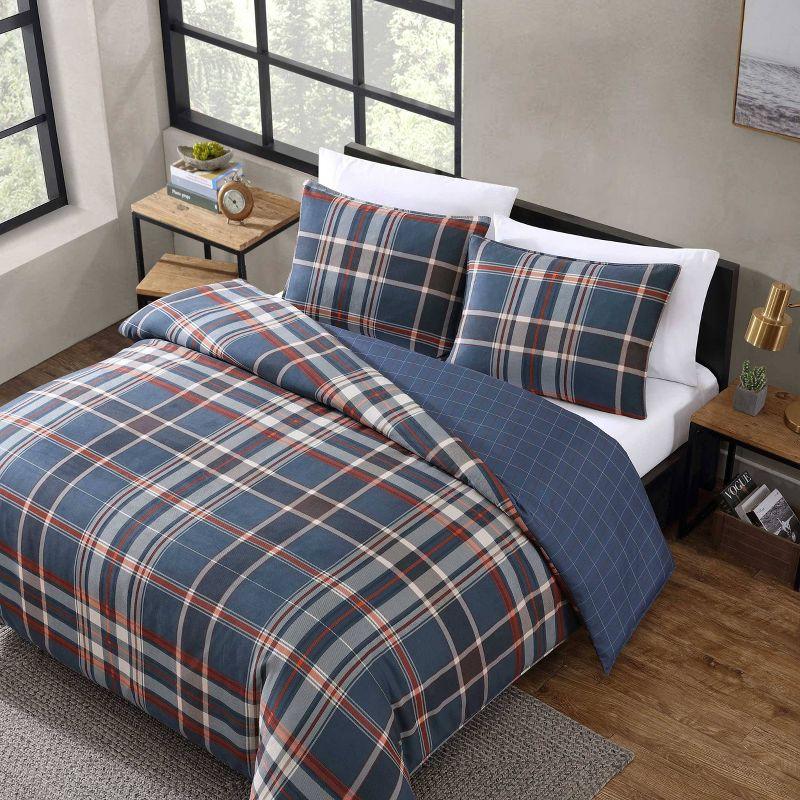 Eddie Bauer Shasta Lake Reversible Navy Duvet Cover Set