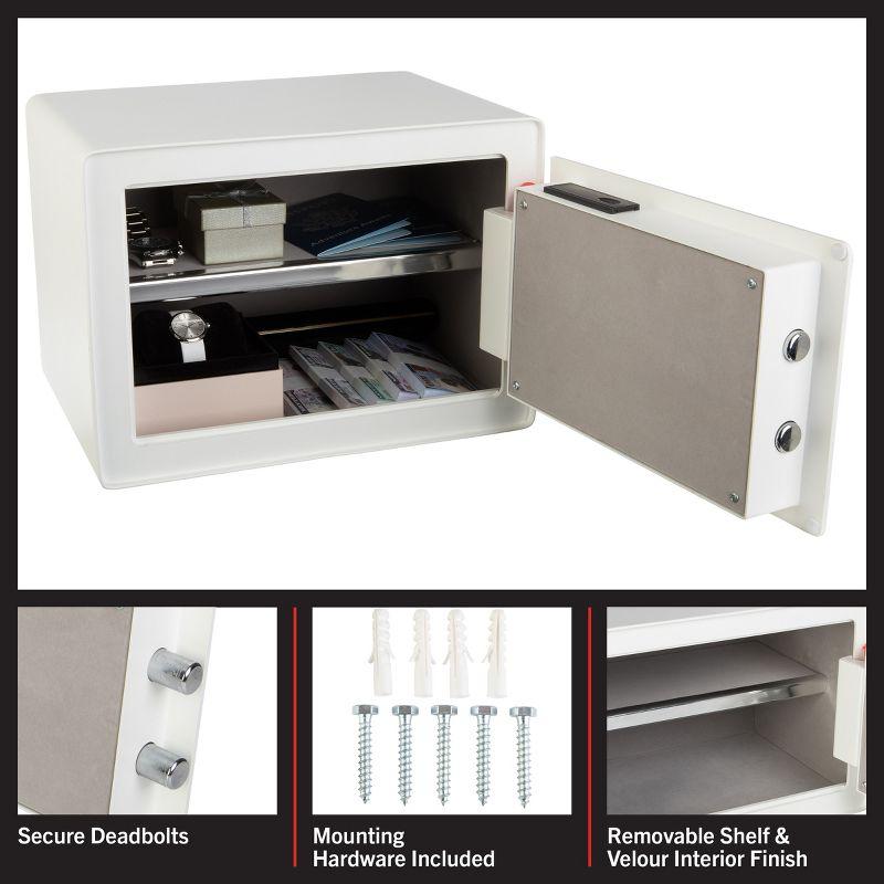 Stalwart Stalwart Biometric Safe - Lock Box with Fingerprint Scanner and Digital Key for Quick Access - Money Safe for Cash and Jewelry - Home Safes