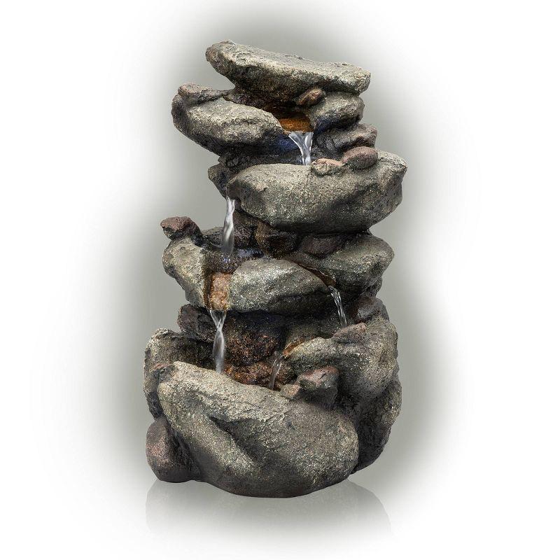 Rainforest Rock Resin Fountain With LED Light - Alpine Corporation