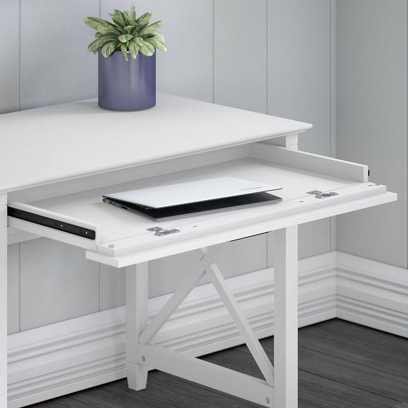 Key West 54'' Pure White Oak Computer Desk with Storage