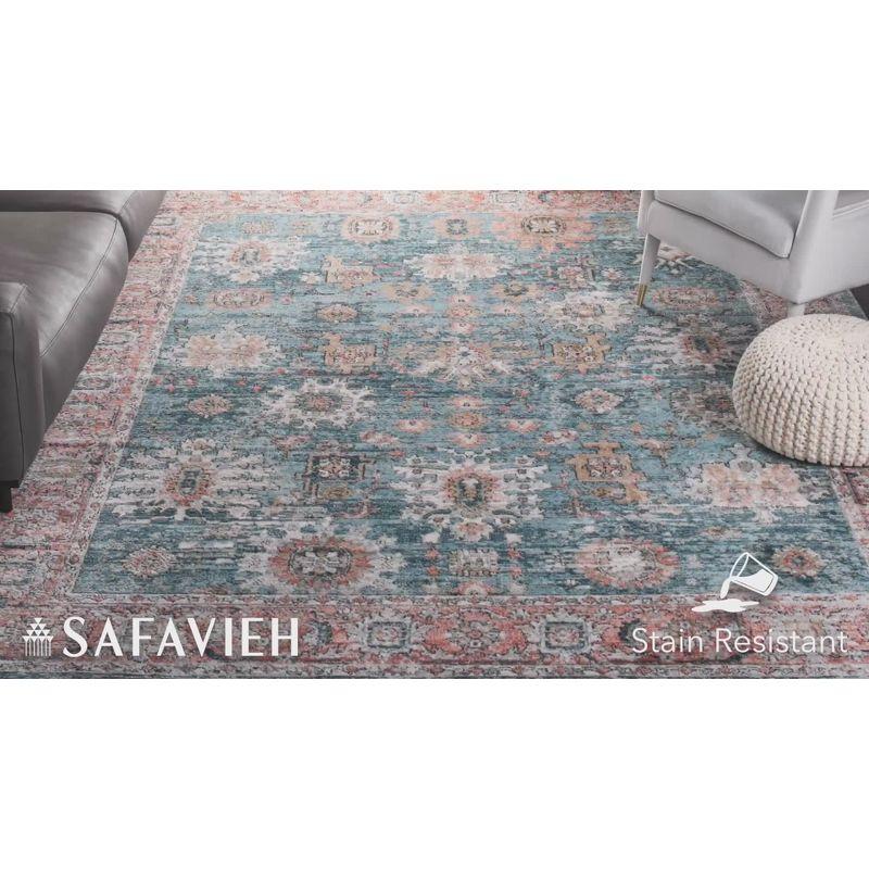 Shivan Blue and Gray Round Abstract Area Rug