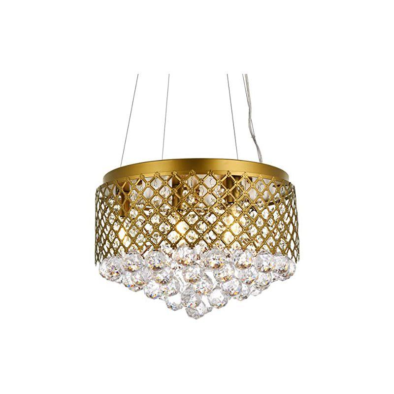 Elegant Lighting Tully 6 lights pendant in brass