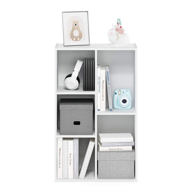 Sleek White Wood 5-Cube Organizer for Chic Storage