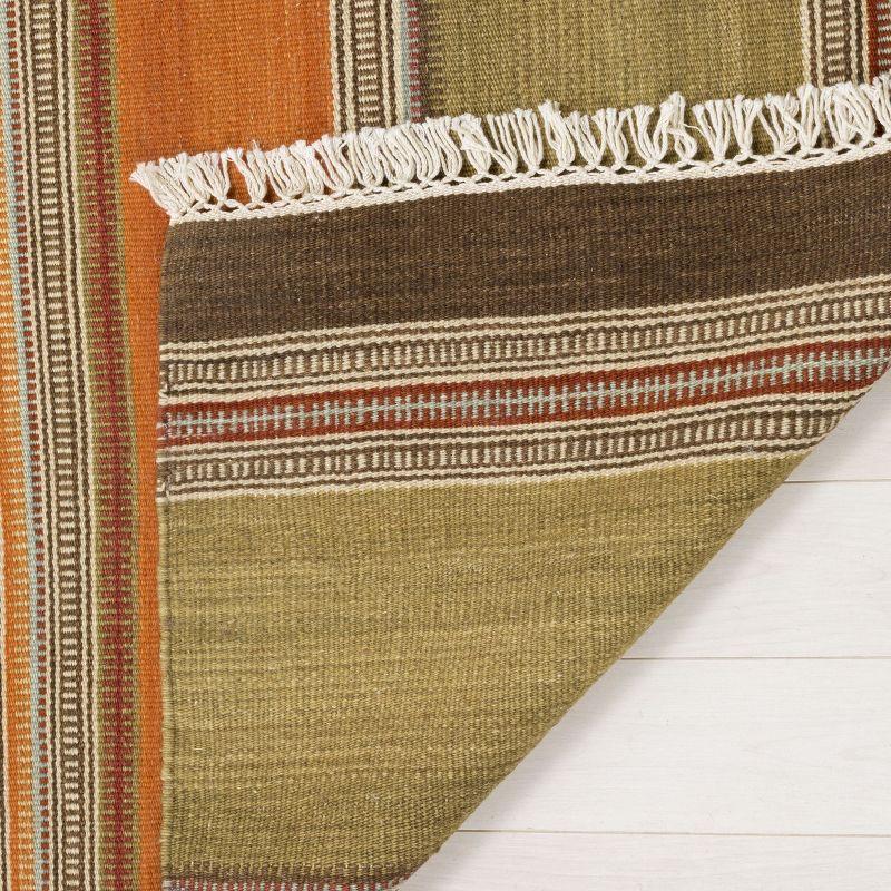 Striped Kilim STK317 Hand Woven Indoor Accent Rug - Green - 2'6"x4' - Safavieh.
