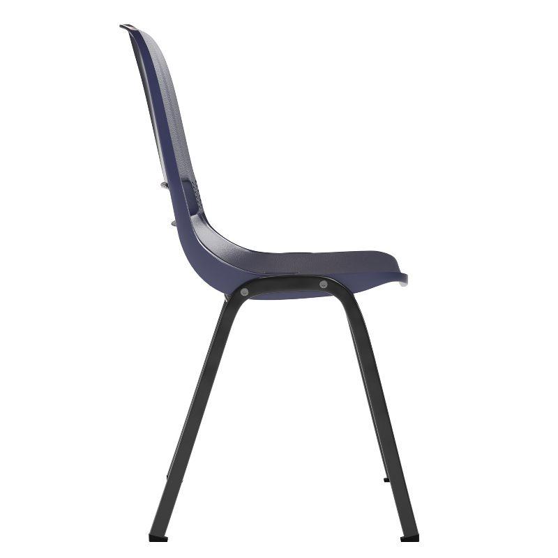 Navy Ergonomic Metal Frame Stackable School Chair