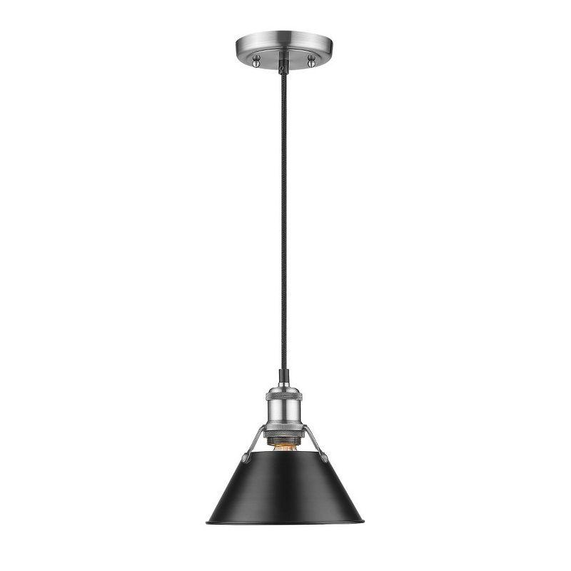 Golden Lighting Orwell 1-Light Mini Pendant in Pewter with Matte Black