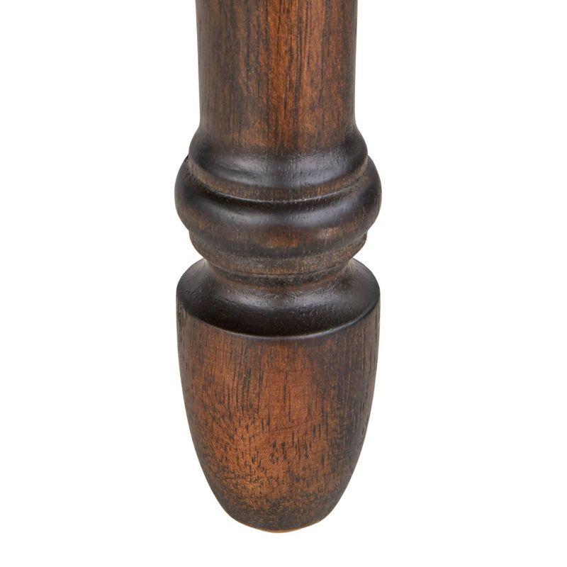 30" Set of 2 Grafton Turned Leg Barstools Charcoal Gray - Lifestorey: Rustic-Brown Finish, Nailhead Trim