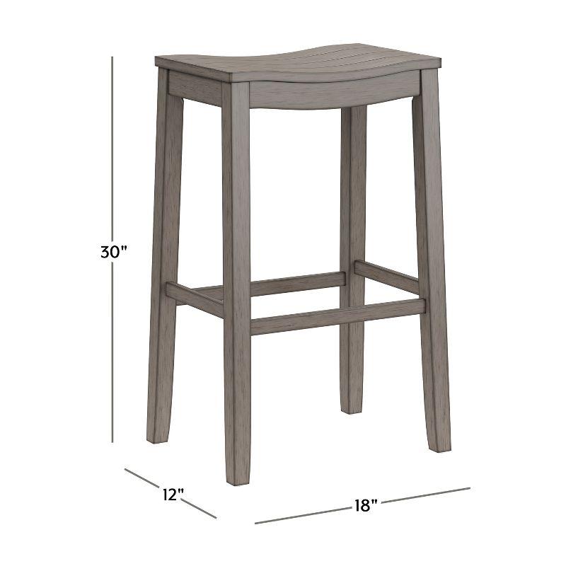 Fiddler Backless 30" NonSwivel Barstool Aged Gray: Coastal Charm, Wood Legs - Hillsdale Furniture