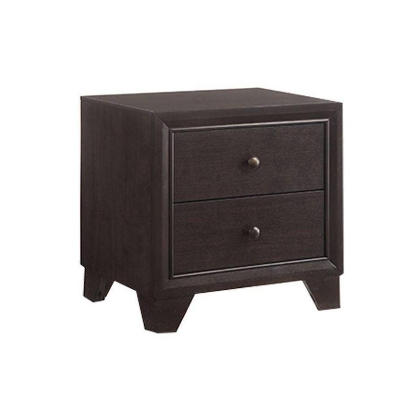 22" Madison Nightstand Espresso - Acme Furniture: 2 Drawer Bedroom Side Table, Wood Veneer, No Assembly Required