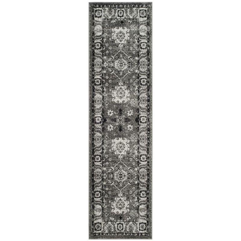 Vintage Hamadan VTH214 Power Loomed Indoor Runner Rug - Grey/Black - 2'3"x8' - Safavieh.
