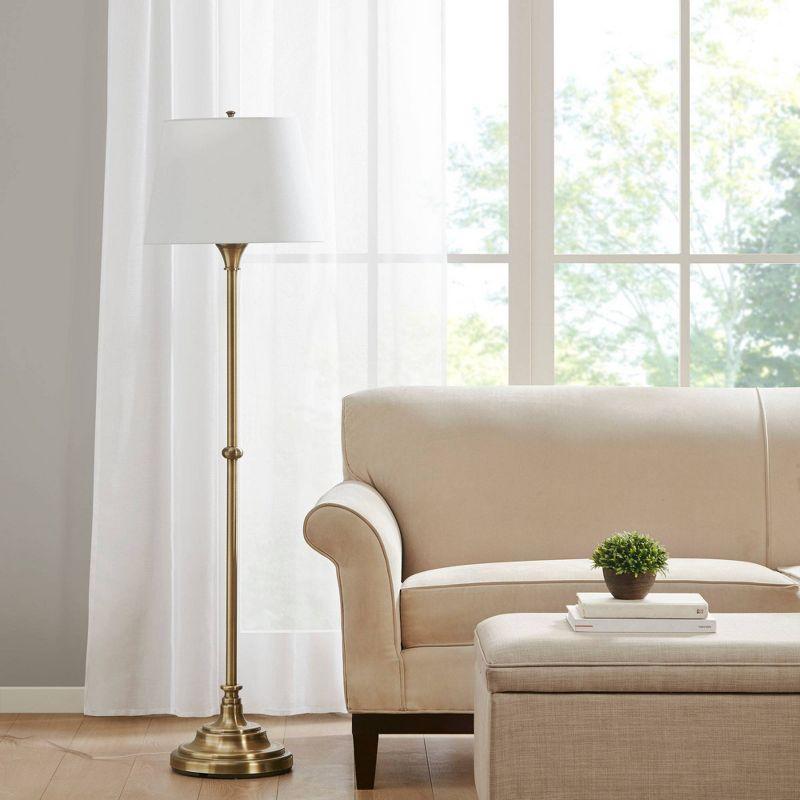 Martha Stewart 16"x59" Aelorian Floor Warm Soft Classic Elegant (Includes LED Light Bulb) Lamp: Iron Base, Polyester Shade, UL Listed