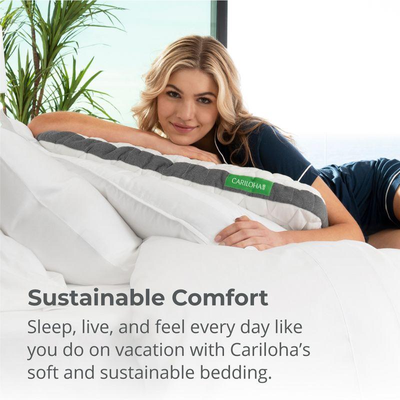 Cariloha Universal Flex Pillow Charcoal infused Viscose from Bamboo Memory Foam Standard White