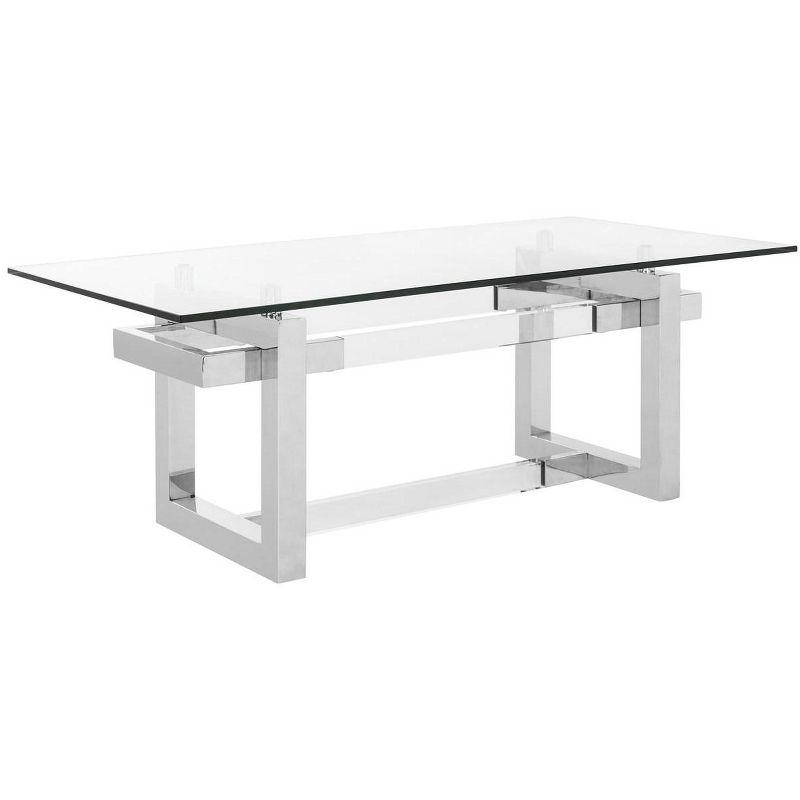 Montrelle Silver Acrylic and Glass Coffee Table with Storage