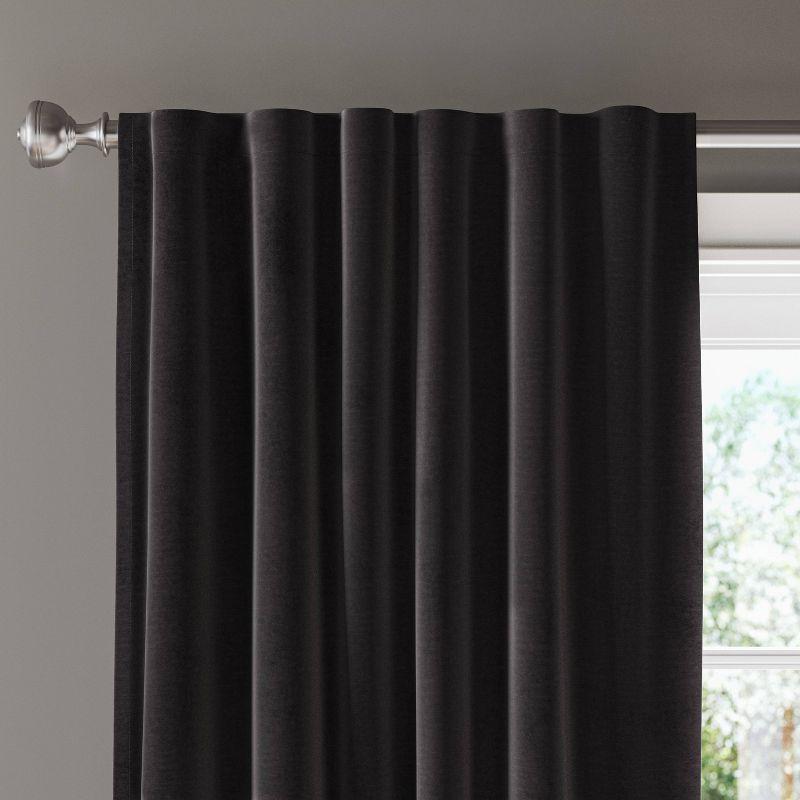 50"x63" Blackout Velvet Window Curtain Panel Black - Threshold™: Solid, Lined, Recycled Polyester, OEKO-TEX Certified