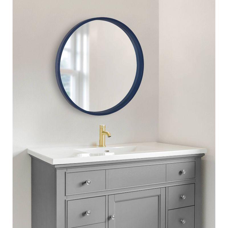 Travis Round Wood Accent Wall Mirror - Kate and Laurel All Things Decor