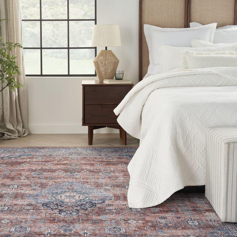 Nourison Washable Brilliance 7'10" x 9'10" Blue/Multi Vintage Indoor Rug