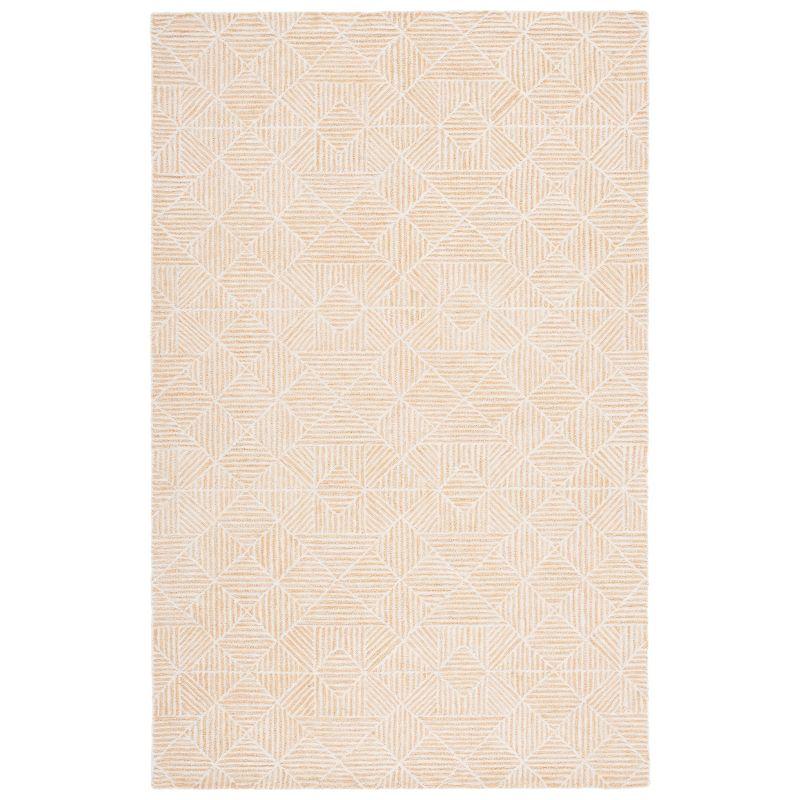 Abstract ABT763 Handmade Indoor Area Rug - Gold/Ivory - 4'x6' - Safavieh