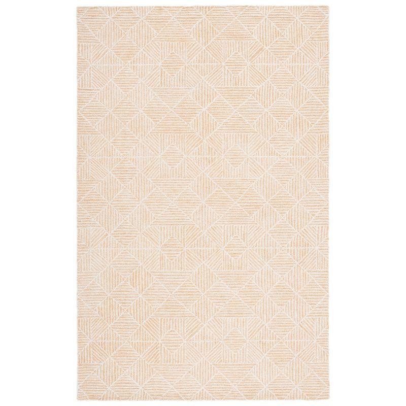 Gold/Ivory 4' x 6' Handmade Tufted Wool Abstract Rug