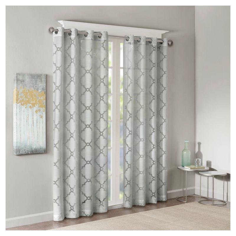 Eden Fretwork Burnout Sheer Curtain Panel