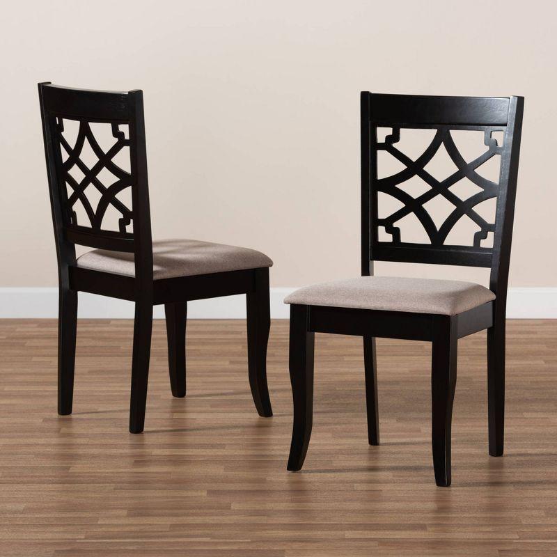 Set of 2 Mael Dining Chair Sand/Espresso - Baxton Studio