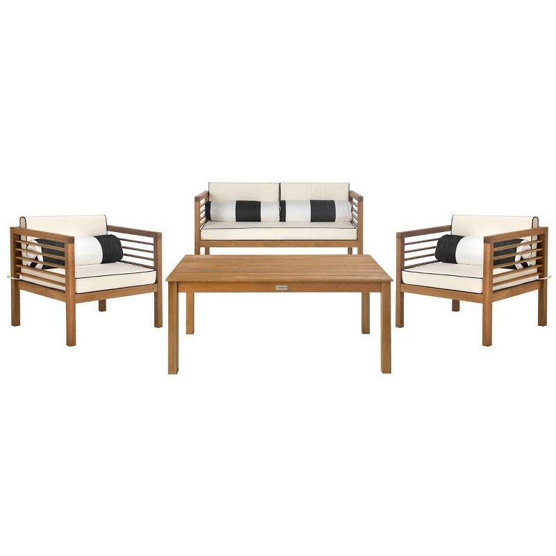 Wade Logan® Arlethe Wood 4 - Person Patio Conversation Sets with Cushions