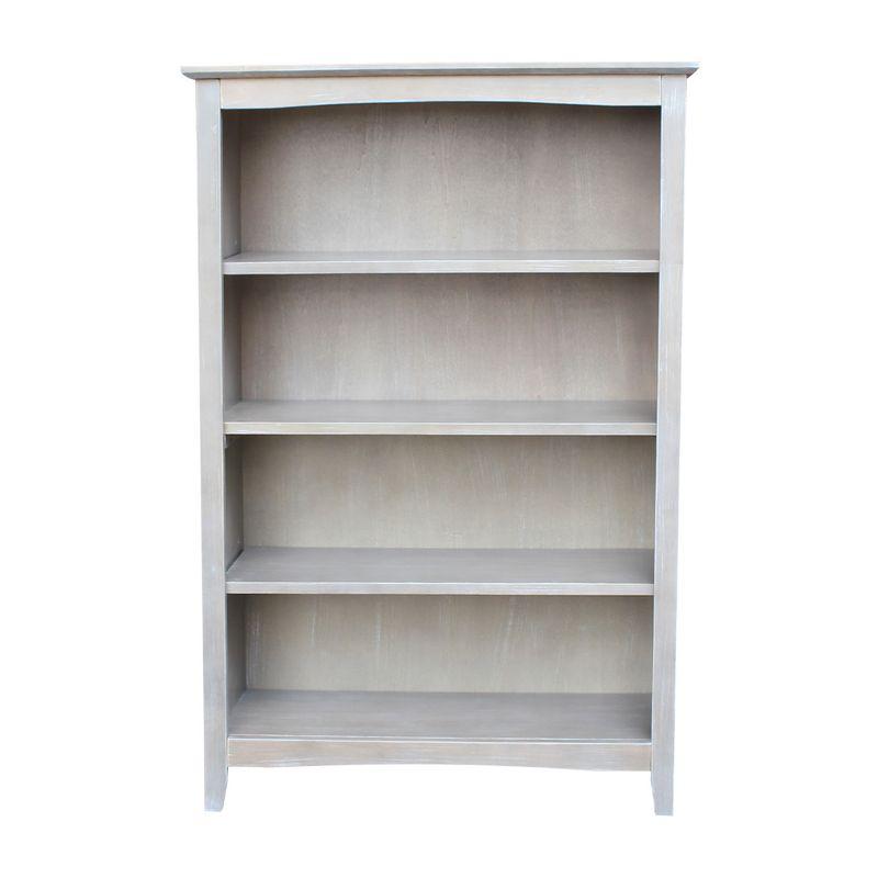 48" Shaker Bookshelf Washed Gray/Taupe - International Concepts: Solid Wood, 3-Shelf Storage