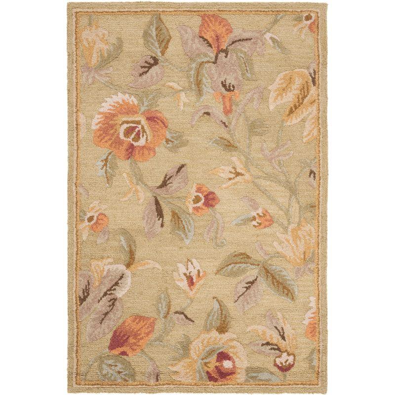 Blossom BLM785 Hand Hooked Area Rug - Green/Multi - 4'x6' - Safavieh.