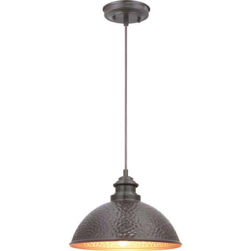 Progress Lighting Englewood 1-Light Hanging Lantern Pendant, Antique Bronze, Metallic Copper Shade