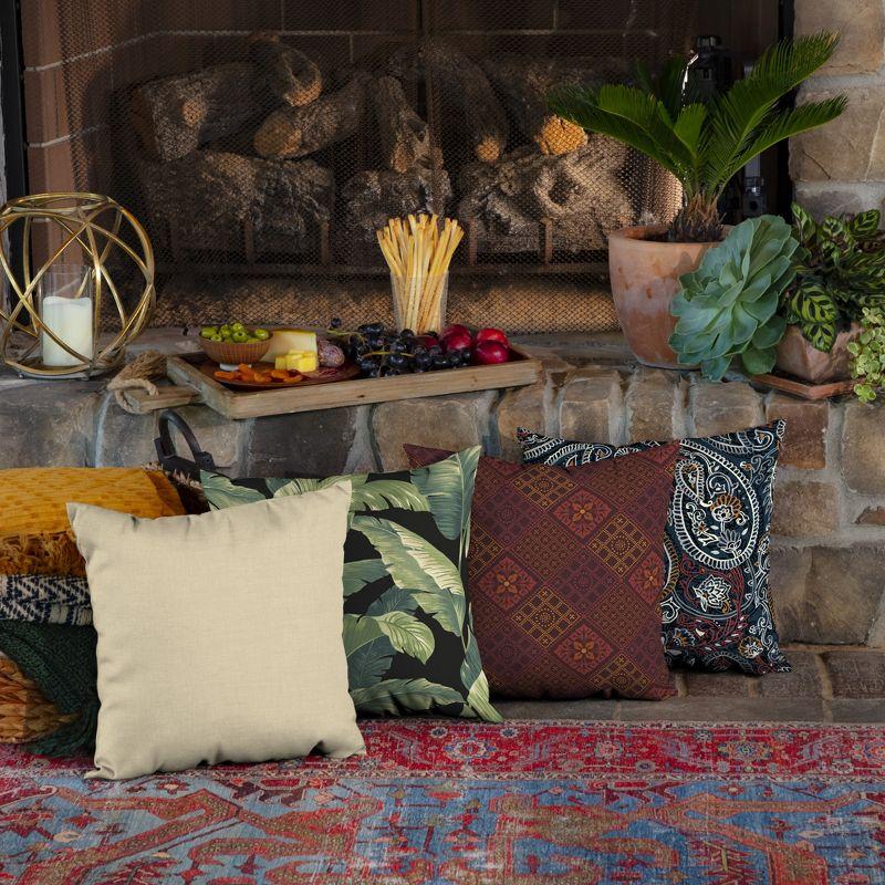 ARDEN Outdoor Toss Pillow, Set of 2, 16 x 16, Water Repellent, Fade Resistant 16 x 16, Tan Leala