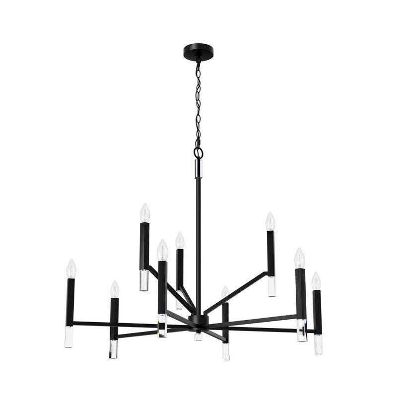 Sunjai 9 Light 2-Tier Sputnik Modern Linear Chandelier