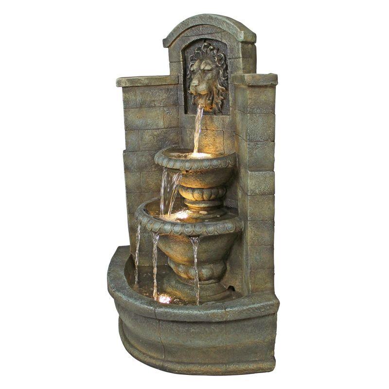 Astoria Grand Saint Remy Lion Corner Fountain with LED Lights