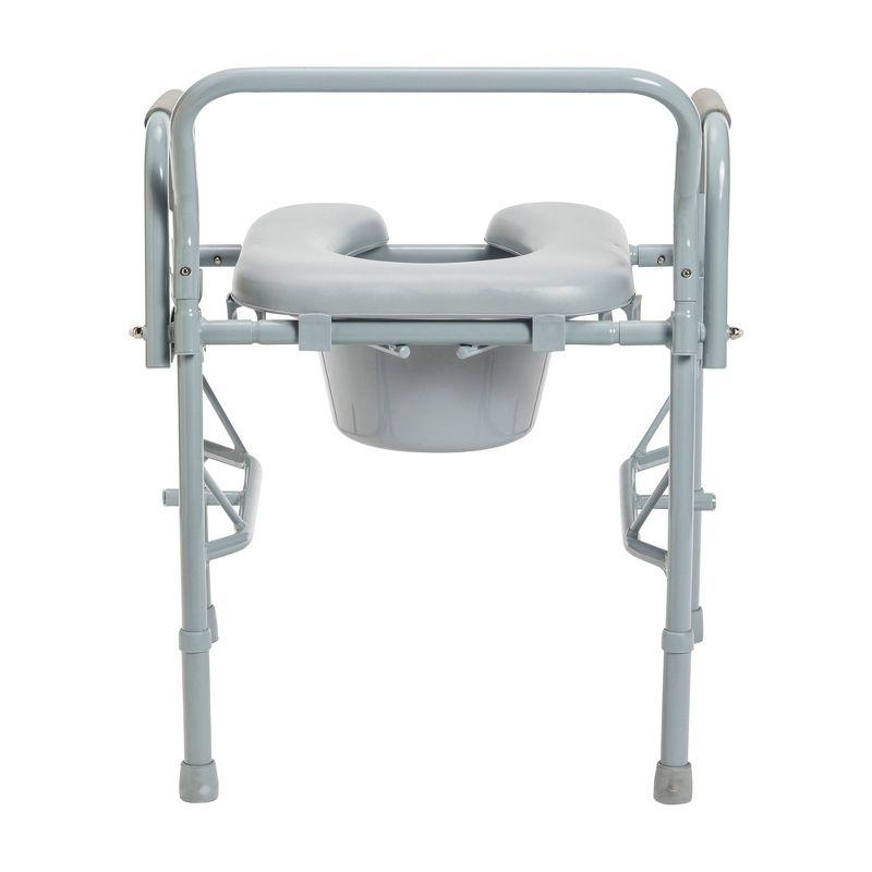 Drive Medical Steel Drop Arm Bedside Commode with Padded Seat and Arms