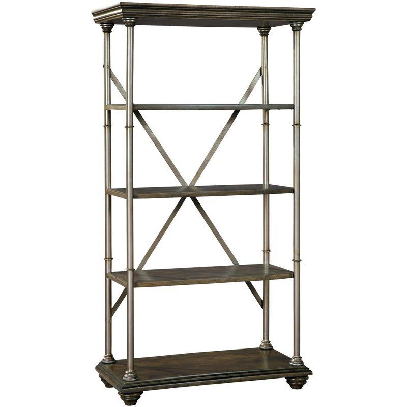 Cambridge Transitional Black and Brown Etagere Bookcase