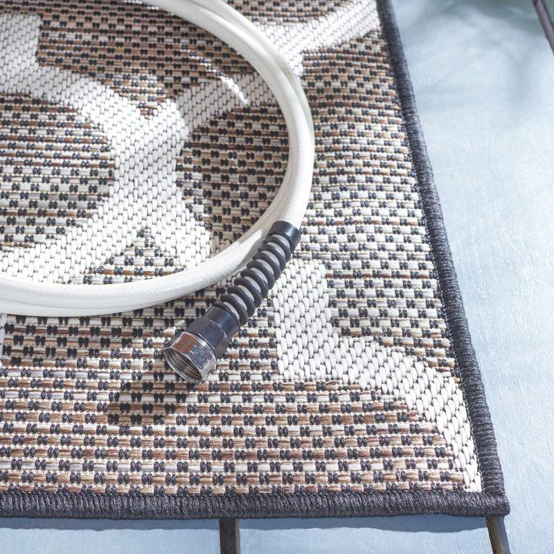 Havana Light Brown and Ivory Geometric Runner Rug