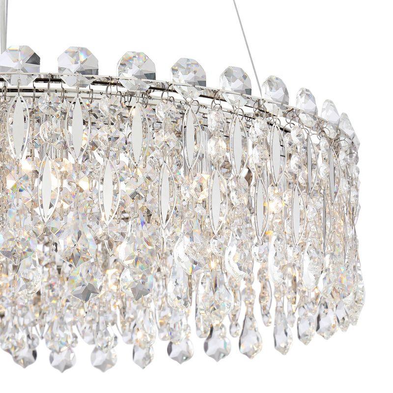 Possini Euro Design Alyssa Chrome Drum Chandelier 23 1/2" Wide Modern Crystal 12-Light LED Fixture for Dining Room Kitchen Island Entryway Bedroom