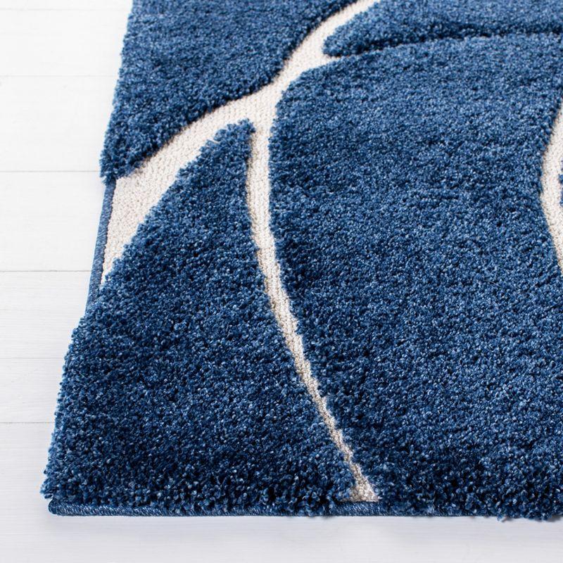 Florida Shag SG471 Power Loomed Indoor Area Rug - Navy/Ivory - 9'x12' - Safavieh