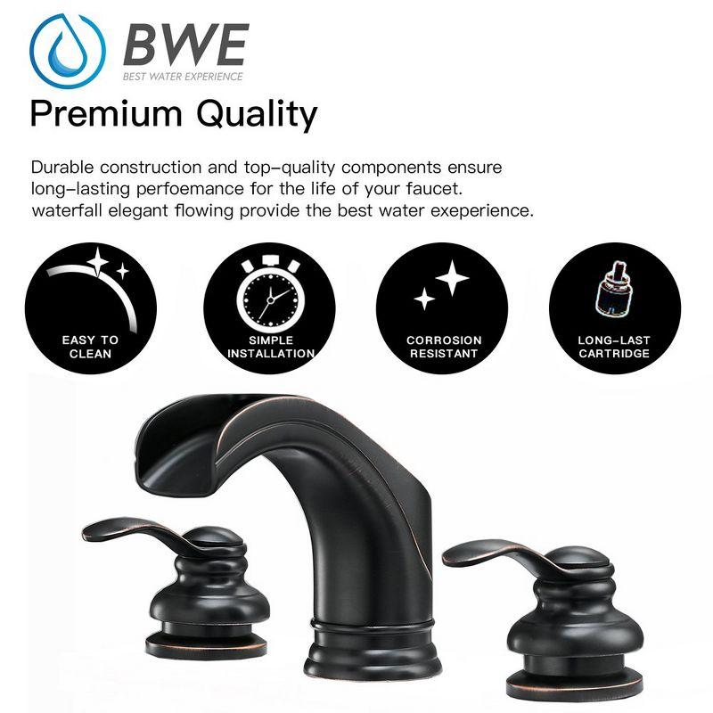 BWE 8 in. Waterfall Widespread 2-Handle Bathroom Faucet