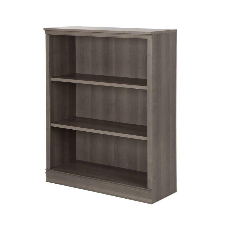 Adjustable Gray Maple Laminated Particle Board Bookcase with Doors