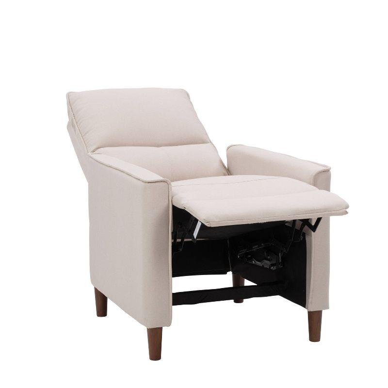 Alder Beige Soft Fabric Manual Recliner with Metal Frame