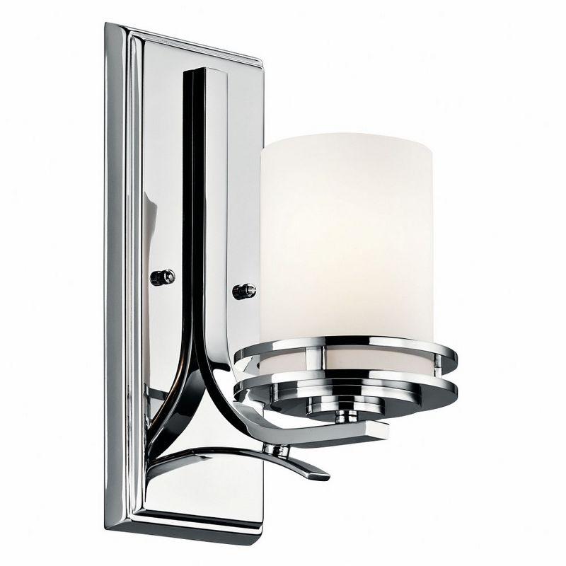 Hendrik 12" 1 Light Wall Sconce with Satin Etched Cased Opal Chrome