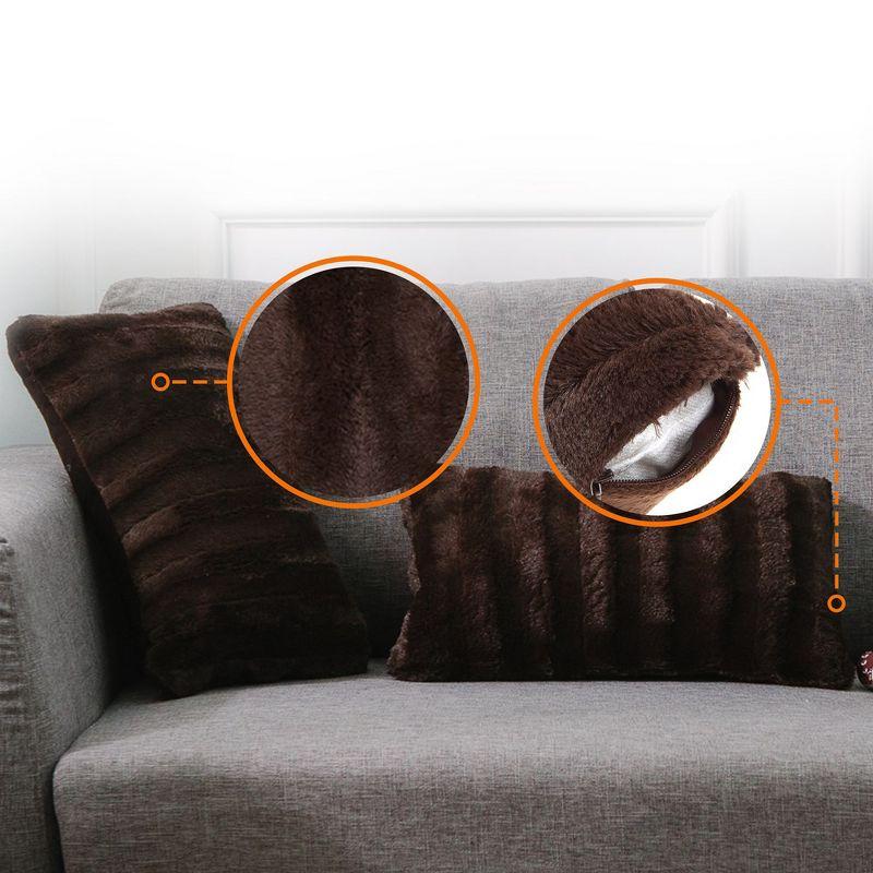 Cheer Collection Faux Fur Throw Pillow (Set of 2)