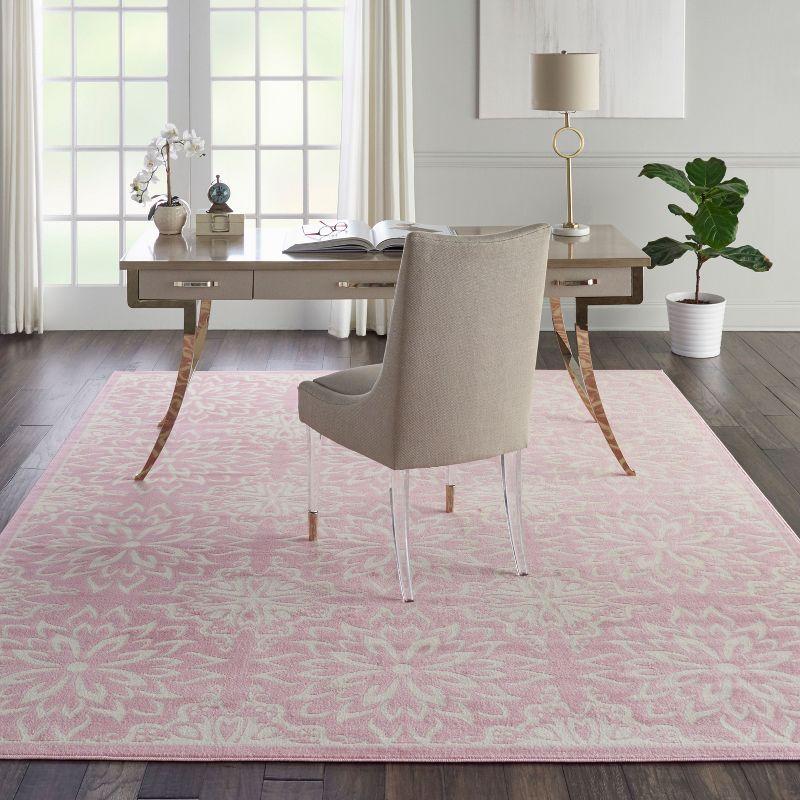 Nourison Jubilant 7' x 10' Ivory Pink Farmhouse Indoor Rug