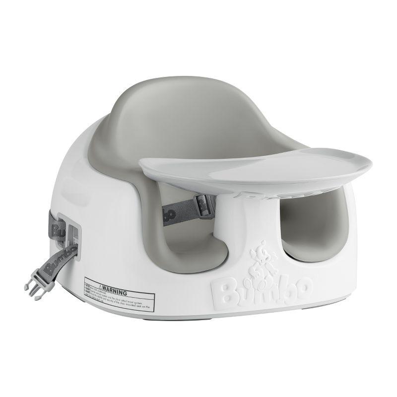 Bumbo Baby Infant Toddler Soft Foam Multi Seat with Removable Tray and Safety Buckle Straps for Kids' 6-36m - Cool Gray