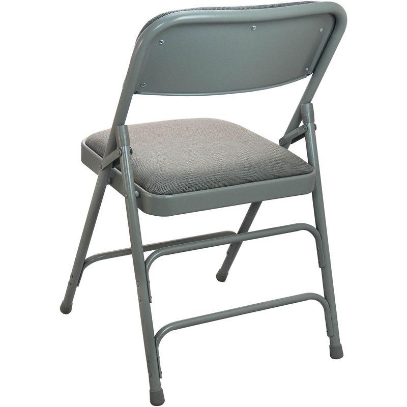 Gray Fabric and Metal Armless Folding Chairs, 19" x 20"