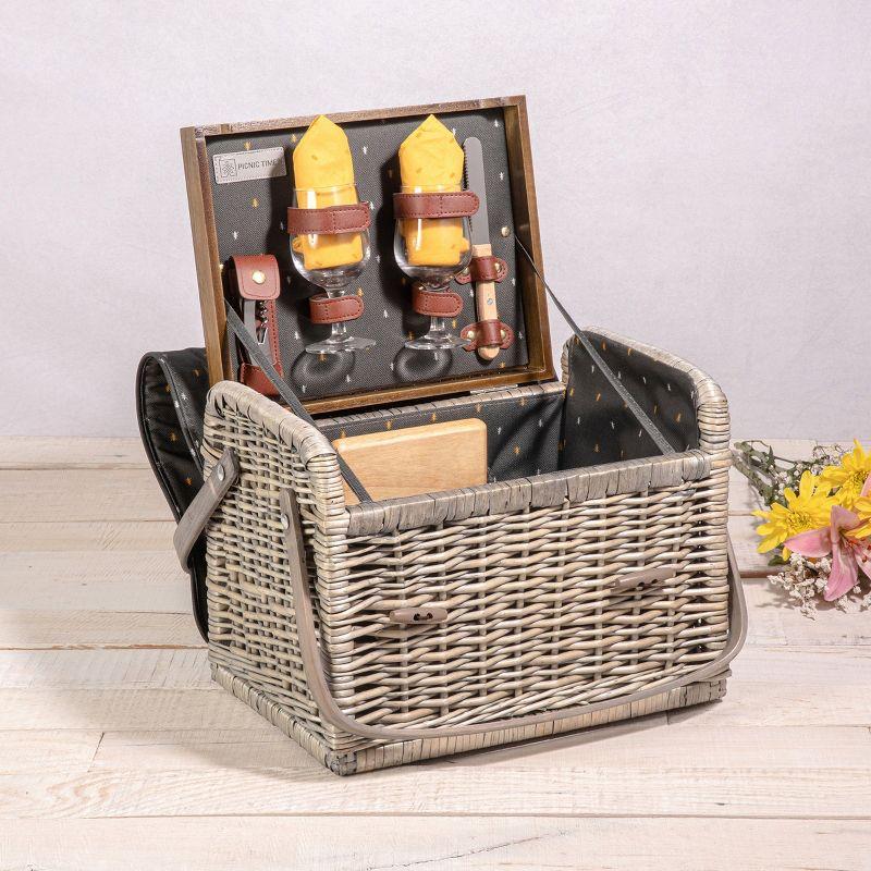 Picnic Time Kabrio Wine & Cheese Picnic Basket with Picnic Set 2